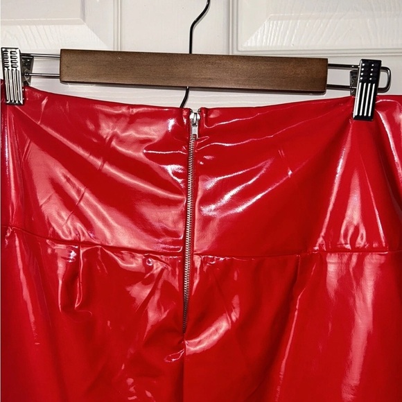 Ms.Bling Red Hi Waisted Knee Length Polyester Retro Pinup Pencil Skirt Large - Picture 6 of 9